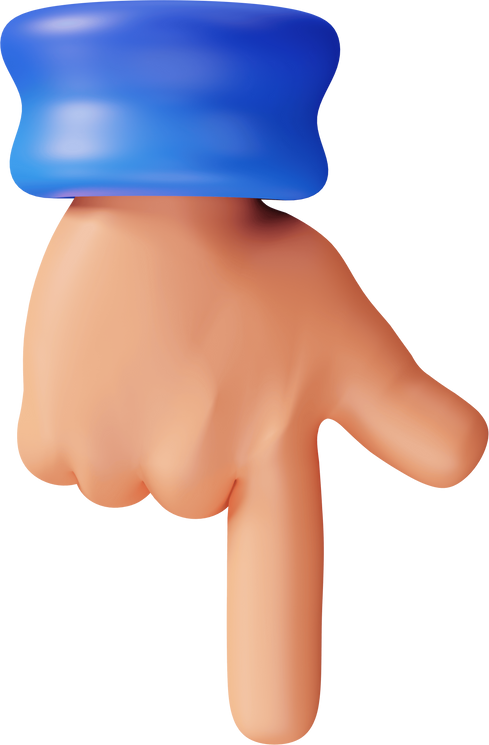 Pointing Down Hand Gesture 3d Icon